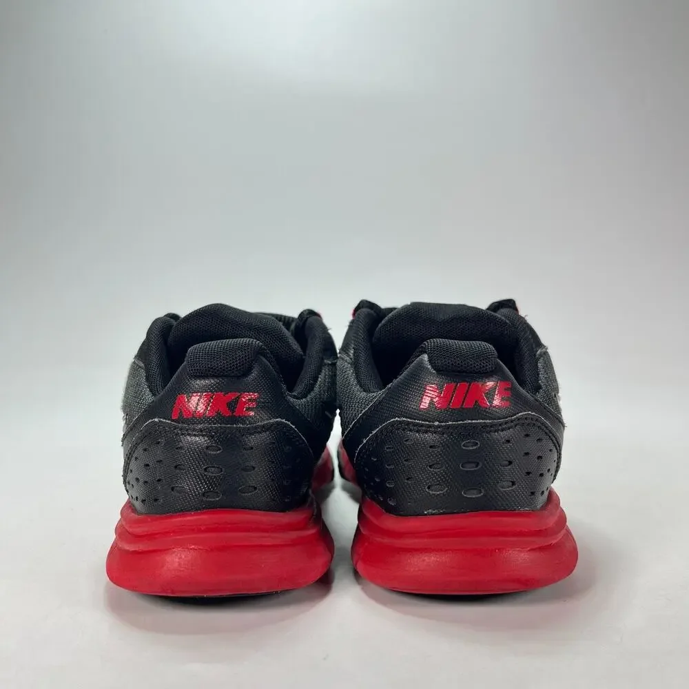 Nike Black Red Swoosh Lace Up Athletic Shoes Casual Sneakers Youth Size 1.5Y